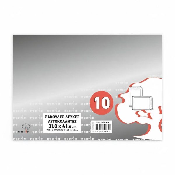 ΦΑΚΕΛΟΣ ΑΛΛΗΛΟΓΡΑΦΙΑΣ ΣΑΚΟΥΛΑ ΚΡΑΦΤ ΑΥΤΟΚΟΛΛΗΤΟΣ 31x41 ΕΚ. ΠΑΚΕΤΟ 10 ΤΕΜΑΧΙΑ TYPOTRUST