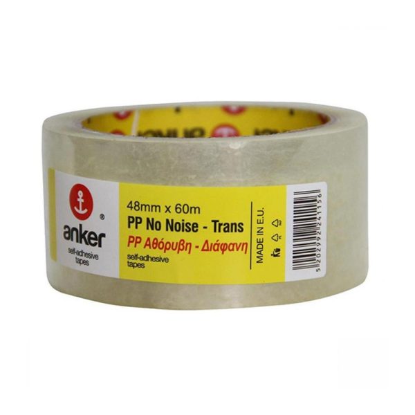 ΤΑΙΝΙΑ ΣΥΣΚΕΥΑΣΙΑΣ ΔΙΑΦΑΝΗΣ ΑΘΟΡΥΒΗ ANKER PP NO NOISE 48mm x 60m ANKER