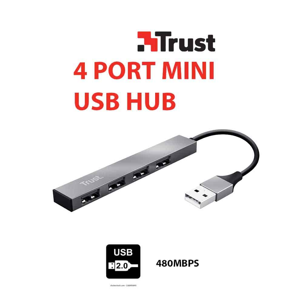 3230295-usb-hub-4port-trust USB HUB MINI 4 ΘΥΡΕΣ 480MBPS USB 2.0 TRUST