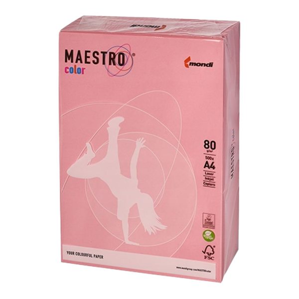 ΕΓΧΡΩΜΟ ΧΑΡΤΙ ΦΩΤΟΤΥΠΙΚΟΥ MAESTRO COLOR A4 80GR PI25 PINK (ΡΟΖ) 500 ΦΥΛΛΑ MONDI