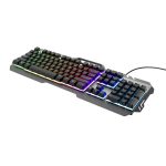 ΠΛΗΚΤΡΟΛΟΓΙΟ ΕΝΣΥΡΜΑΤΟ ΜΕΤΑΛΛΙΚΟ GAMING RAINBOW LED ΜΑΥΡΟ TRUST