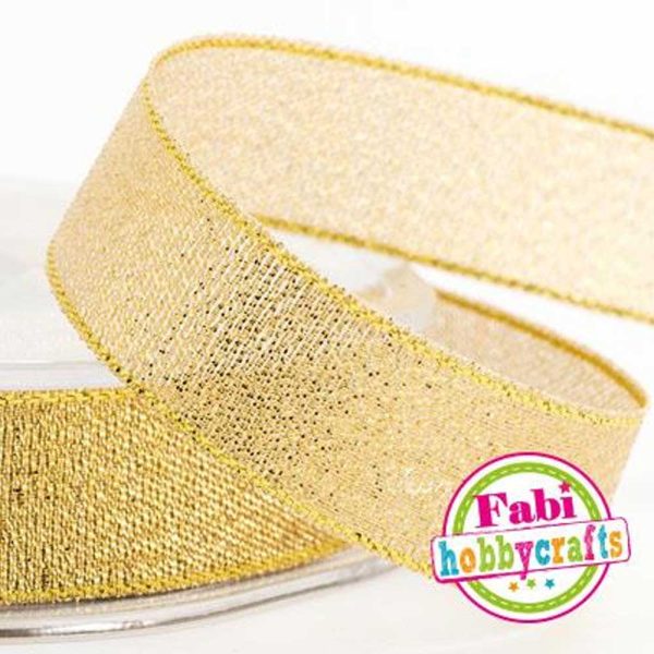 ΚΟΡΔΕΛΑ ΣΥΣΚΕΥΑΣΙΑΣ ΧΕΙΡΟΤΕΧΝΙΑΣ RIBBON LUREX 1cm x 10m ΜΕΤΑΛΛΙΚΟ ΧΡΥΣΟ FABI