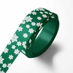 ΚΟΡΔΕΛΑ ΣΑΤΕΝ ΣΥΣΚΕΥΑΣΙΑΣ ΧΕΙΡΟΤΕΧΝΙΑΣ ΤΥΠΩΜΕΝΗ 4cm x 5m ΠΡΑΣΙΝΟ ΝΙΦΑΔΕΣ ΧΙΟΝΙ FABI