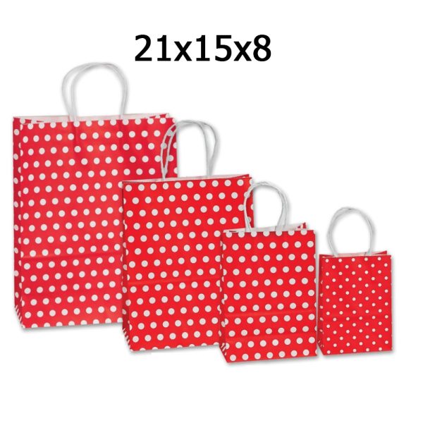 ΣΑΚΟΥΛΑ ΜΕ ΣΤΡΙΦΤΟ ΧΕΡΟΥΛΙ ΧΑΡΤΙΝΗ ΚΟΚΚΙΝΟ ΠΟΥΑ 21Χ15Χ8 ΝΑΚΟΣ