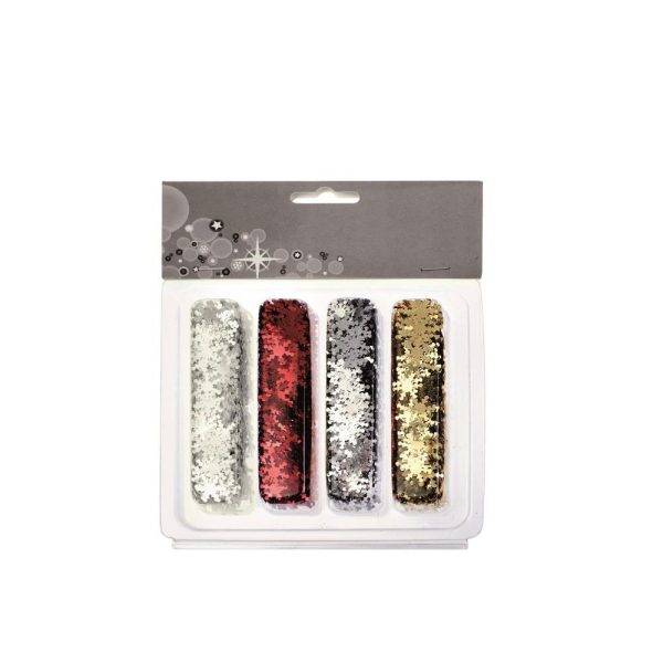 ΧΡΙΣΤΟΥΓΕΝΝΙΑΤΙΚΑ ΣΤΡΑΣΑΚΙΑ ΧΙΟΝΙΟΥ ΣΕ 4 ΧΡΩΜΑΤΑ ΚΟΚΚΙΝΟ ΧΡΥΣΟ ΑΣΗΜΙ ΚΑΙ ΙΡΙΔΙΖΟΝ ΛΕΥΚΟ GLOREX INSPIRATIONS