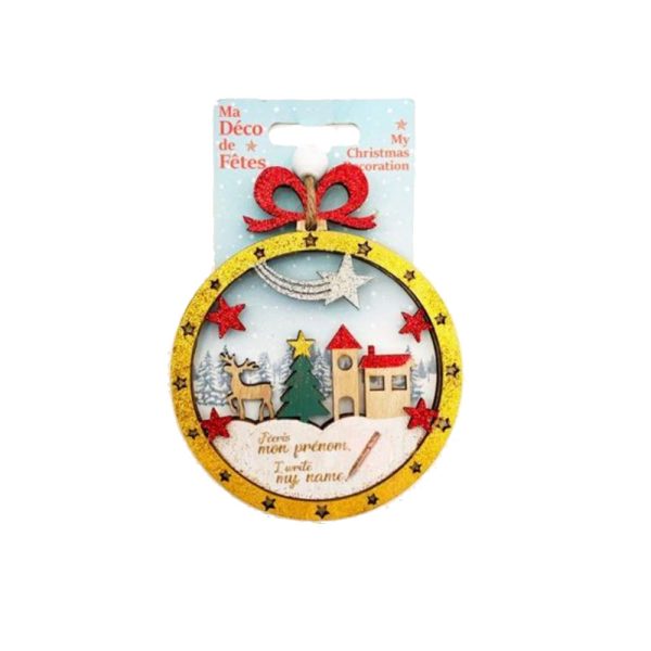 ΣΤΟΛΙΔΙ ΞΥΛΙΝΟ ΧΡΙΣΤΟΥΓΕΝΝΙΑΤΙΚΟ 9CM ΧΡΥΣΟ ΠΛΑΙΣΙΟ ΓΚΛΙΤΕΡ GLOREX INSPIRATIONS