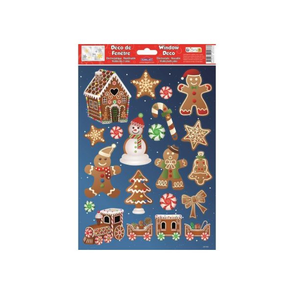 ΧΡΙΣΤΟΥΓΕΝΝΙΑΤΙΚΑ ΑΥΤΟΚΟΛΛΗΤΑ ΓΙΑ ΤΑ ΤΖΑΜΙΑ GINGERBREAD 230565 GLOBAL GIFT