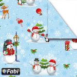 ΧΑΡΤΟΝΙ ΧΡΙΣΤΟΥΓΕΝΝΙΑΤΙΚΟ SNOWMAN ΧΙΟΝΑΝΡΘΩΠΟΣ ΝΙΦΑΔΕΣ 50Χ70 270GR FABI