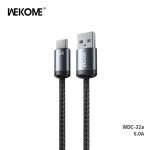 ΚΑΛΩΔΙΟ ΦΟΡΤΙΣΗΣ ΚΑΙ ΜΕΤΑΦΟΡΑΣ ΔΕΔΟΜΕΝΩΝ SUPER FAST 6A TYPE-C/USB 1M WDC-32a ΜΑΥΡΟ WEKOME