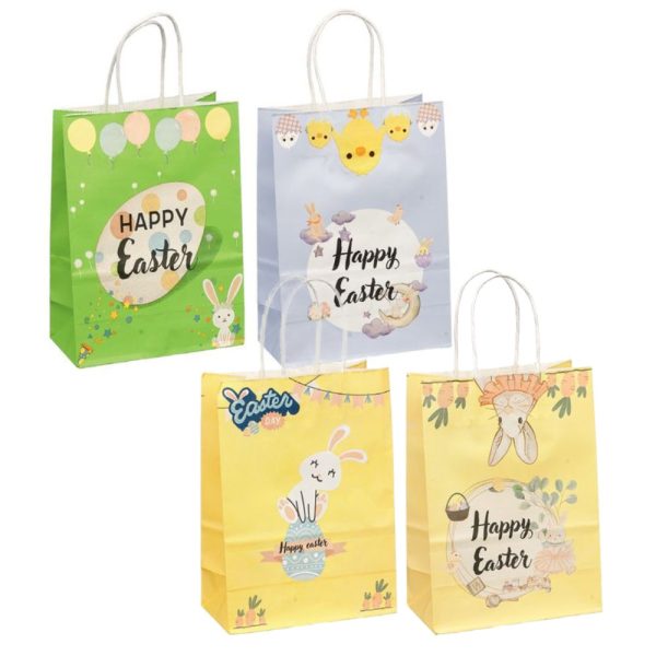 ΣΑΚΟΥΛΑ ΜΕ ΣΤΡΙΦΟ ΧΕΡΟΥΛΙ ΧΑΡΤΙΝΗ ΜΕ ΠΑΣΧΑΛΙΝΟ ΣΧΕΔΙΟ 22x16x8 NAKOS