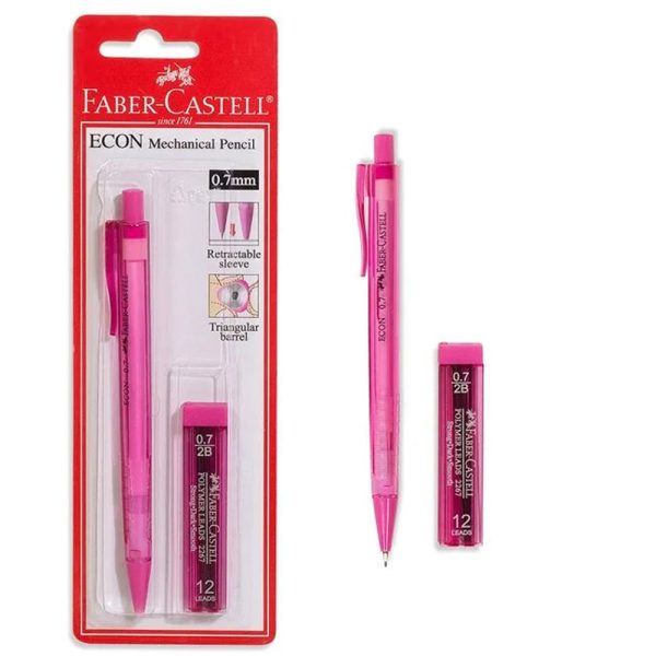 ΜΗΧΑΝΙΚΟ ΜΟΛΥΒΙ ECON MECHANICAL PENCIL 0.7mm & ΔΩΡΟ ΑΝΤΑΛΛΑΚΤΙΚΕΣ ΜΥΤΕΣ ΡΟΖ FABER CASTELL