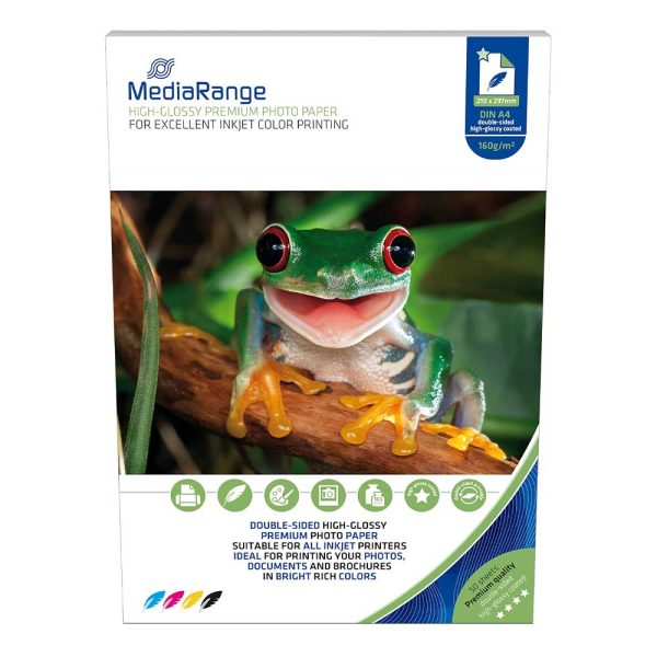 ΦΩΤΟΓΡΑΦΙΚΟ ΧΑΡΤΙ INKJET A4 PREMIUM GLOSSY ΔΙΠΛΗΣ ΟΨΗΣ (DUPLEX) 160g (50 ΦΥΛΛΑ) MRINK108 MEDIARANGE