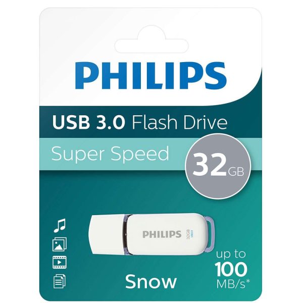 ΣΤΙΚΑΚΙ ΜΝΗΜΗΣ SUPER SPEED USB 3.0 FLASH DRIVE 32GB SNOW EDITION PHILIPS