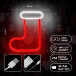 ΦΩΤΙΣΤΙΚΟ LED ΧΡΙΣΤΟΥΓΕΝΝΙΑΤΙΚΗ ΚΑΛΤΣΑ ΔΙΑΚΟΣΜΗΤΙΚΟ ΜΕ ΜΠΑΤΑΡΙΑ ΚΑΙ ΚΑΛΩΔΙΟ USB SOCK FOREVER LIGHT