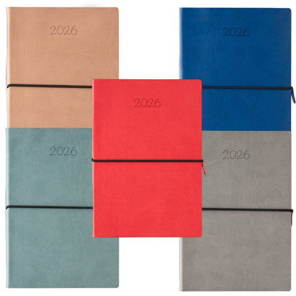 ΗΜΕΡΟΛΟΓΙΟ ΗΜΕΡΗΣΙΟ ΕΥΚΑΜΠΤΟ ΕΞΩΦΥΛΛΟ ΔΕΡΜΑΤΙΝΗ ΚΑΙ ΛΑΣΤΙΧΟ WIGGLY 12x17 2026 ΛΙΝΑΡΔΑΤΟΣ