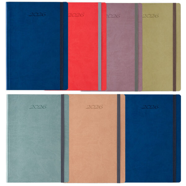 ΗΜΕΡΟΛΟΓΙΟ ΗΜΕΡΗΣΙΟ ΜΕ ΕΥΚΑΜΠΤΟ ΕΞΩΦΥΛΛΟ ΔΕΡΜΑΤΙΝΗ ΚΑΙ ΛΑΣΤΙΧΟ KOLORO 17x24 2026 ΛΙΝΑΡΔΑΤΟΣ