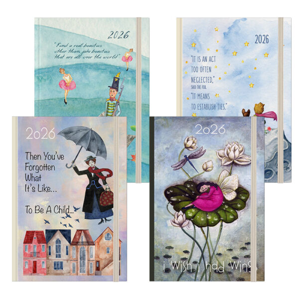 ΗΜΕΡΟΛΟΓΙΟ ΗΜΕΡΗΣΙΟ ΣΚΛΗΡΟ ΕΞΩΦΥΛΛΟ ΜΕ ΣΧΕΔΙΟ ΚΑΙ ΛΑΣΤΙΧΟ 2026 FAIRYTALE 14X21 ΛΙΝΑΡΔΑΤΟΣ