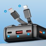 POWER BANK 22.5W 20000mAh PD & QC3.0 ΜΕ ΚΑΛΩΔΙΟ Lightning/USB-C ΛΕΥΚΟ WP-64 WEKOME