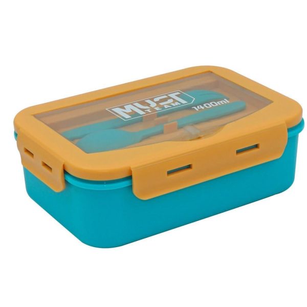 ΦΑΓΗΤΟΔΟΧΕΙΟ PP ΠΛΑΣΤΙΚΟ ΜΕ ΠΙΡΟΥΝΙ ΚΑΙ ΚΟΥΤΑΛΙ 22x15,1x7 ΣΕ 3 ΧΡΩΜΑΤΑ 1400ML TEAM MUST