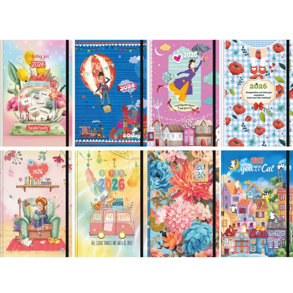 ΗΜΕΡΟΛΟΓΙΟ ΗΜΕΡΗΣΙΟ ΜΕ ΣΚΛΗΡΟ ΕΞΩΦΥΛΛΟ ΚΑΙ ΛΑΣΤΙΧΟ 17x25 INNUENDO INNOSTAT