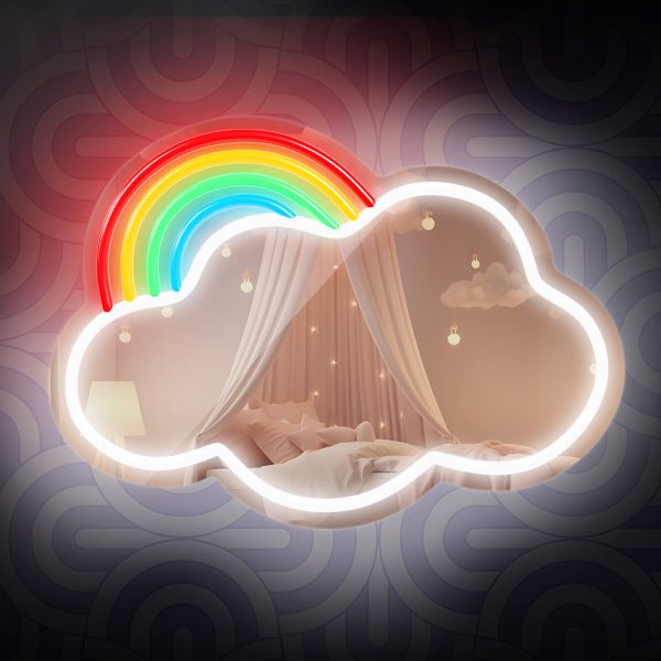 ΚΑΘΡΕΠΤΗΣ ΜΕ ΦΩΤΙΣΤΙΚΟ LED NEON ΚΑΛΩΔΙΟ USB MIRROR CLOUD FMNE05 FOREVER LIGHT