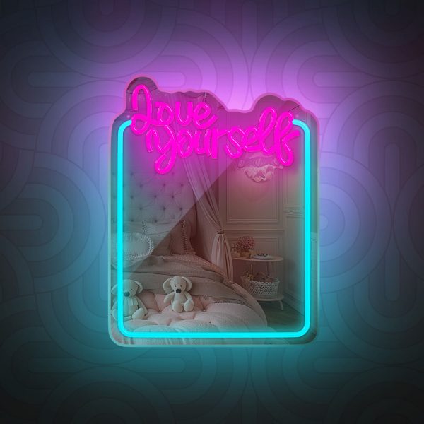 ΚΑΘΡΕΠΤΗΣ ΜΕ ΦΩΤΙΣΤΙΚΟ LED NEON ΚΑΛΩΔΙΟ USB MIRROR LOVE YOURSELF FMNE01FOREVER LIGHT
