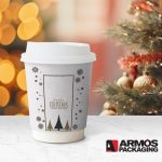 ΠΟΤΗΡΙ ΧΑΡΤΙΝΟ ΔΙΠΛΟΤΟΙΧΟ DOUBLEWALL 12oz ΧΡΙΣΤΟΥΓΕΝΝΙΑΤΙΚΟ ΛΕΥΚΟ MERRY CHRISTMAS ARMOS