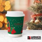 ΠΟΤΗΡΙ ΧΑΡΤΙΝΟ ΔΙΠΛΟΤΟΙΧΟ DOUBLEWALL 12oz ΧΡΙΣΤΟΥΓΕΝΝΙΑΤΙΚΟ ΠΡΑΣΙΝΟ MERRY CHRISTMAS ARMOS
