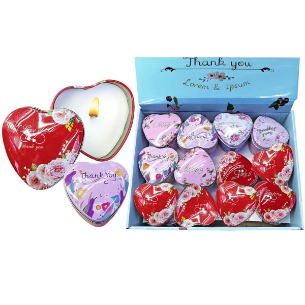 ΑΡΩΜΑΤΙΚΟ ΚΕΡΙ ΣΕ ΜΕΤΑΛΛΙΚΟ ΚΟΥΤΑΚΙ ΚΑΡΔΙΑ 7.5X7.5CM HOMIE