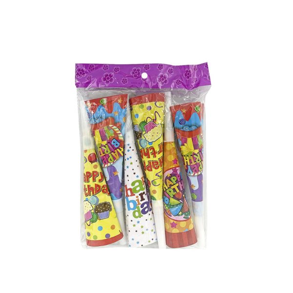 ΧΑΡΤΙΝΕΣ ΚΟΡΝΕΣ ΓΙΑ ΠΑΡΤΥ HAPPY BIRTHDAY 20cm ΣΕΤ 6ΤΜΧ HOMMIE