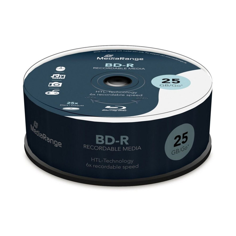 diskos-bd-r-25gb-6x-tachytita-se-cake-box-25tmch-mr514-mediarange ΔΙΣΚΟΣ BD-R 25GB 6X ΤΑΧΥΤΗΤΑ ΣΕ CAKE BOX 25ΤΜΧ (MR514) MEDIARANGE