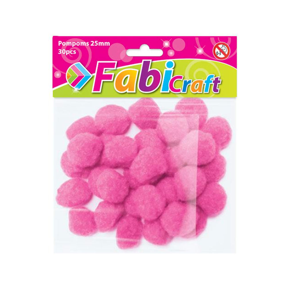 pon-pon-ylika-cheirotechnias-diy-25mm-30-temachia-roz-fabi ΠΟΝ ΠΟΝ ΥΛΙΚΑ ΧΕΙΡΟΤΕΧΝΙΑΣ & DIY 25mm 30 ΤΕΜΑΧΙΑ ΡΟΖ FABI