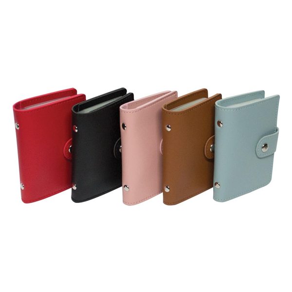 ΚΑΡΤΟΘΗΚΗ 24 ΘΕΣΕΩΝ ΑΠΟ ΔΕΡΜΑΤΙΝΗ ΜΕ ΚΟΥΜΠΩΜΑ ΔΙΑΦΟΡΑ ΧΡΩΜΑΤΑ SPADI