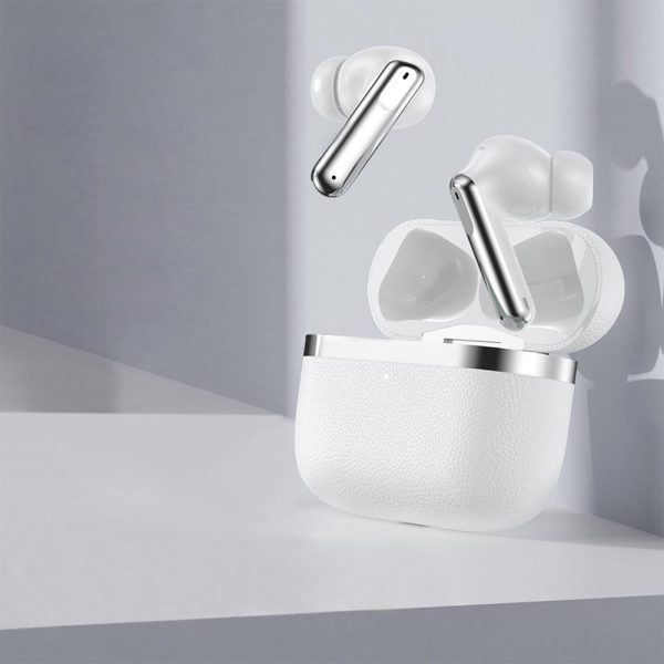 WIRELESS EARPHONES - BLUETOOTH 5.3 ΜΕ ACTIVE NOISE CANCELLATION & 6 MIC ENC - WHITE ANC TWS ULTRA1 DEVIA