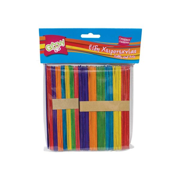 ΞΥΛΑΚΙΑ ΜΕΓΑΛΑ ΓΛΩΣΣΟΠΙΕΣΤΡΑ ΧΡΩΜΑΤΙΣΤΑ 150x18mm 80 ΤΕΜΑΧΙΑ GROOVY