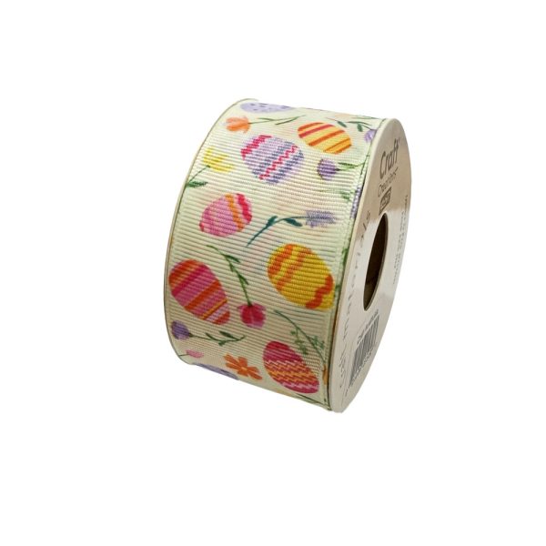 ΥΦΑΣΜΑΤΙΝΗ ΚΟΡΔΕΛΑ ΜΙΑΣ ΟΨΗΣ ΠΑΣΧΑΛΙΝΑ ΑΥΓΑ ΚΑΙ ΛΟΥΛΟΥΔΙΑ ΑΝΟΙΞΗ ΜΠΕΖ 4cm x 5m FABI