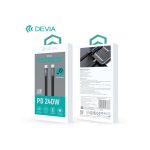 ΚΑΛΩΔΙΟ USB-C ΣΕ USB-C 240W PD METAL WOVEN FLAT 1.5M - ULTRA3 ΠΟΡΤΟΚΑΛΙ DEVIA - Image 2