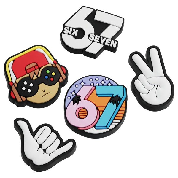 ΑΥΤΟΚΟΛΛΗΤΑ 3D STICKERS ΣΕΤ 5 ΤΕΜΑΧΙΩΝ ΣΧΕΔΙΑ ΑΝΑΓΛΥΦΑ 67 SIX SEVEN TFO