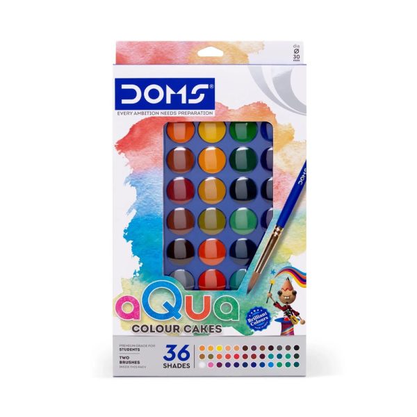 ΝΕΡΟΜΠΟΓΙΕΣ 36 ΧΡΩΜΑΤΑ - ΜΕ 2 ΠΙΝΕΛΑ DOMS AQUA COLOUR CAKES