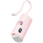 POWER BANK ΜΕ ΕΝΣΩΜΑΤΩΜΕΝΟ ΚΑΛΩΔΙΟ LIGHTNING & USB-C 22.5W ΡΟΖ FOLDABLE 4800MAH PINK - VENTION