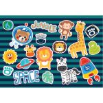 ΜΠΛΟΚ ΖΩΓΡΑΦΙΚΗΣ ΜΕ ΑΥΤΟΚΟΛΛΗΤΑ & ΣΤΕΝΣΙΛ 23X33 40Φ SPACE/JUNGLE DIAKAKIS