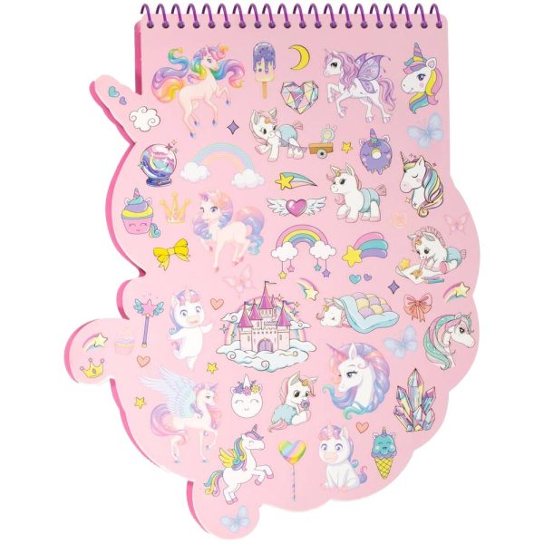 ΜΠΛΟΚ ΖΩΓΡΑΦΙΚΗΣ STICKER COLOURING BOOK ΜΕ ΣΠΙΡΑΛ 19Φ. ΣΧΕΔΙΟ UNICORN & ΑΥΤΟΚΟΛΛΗΤΑ STYLEX