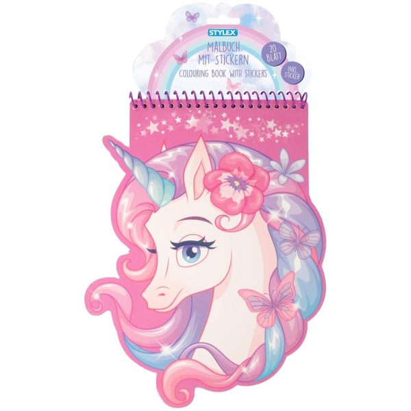 ΜΠΛΟΚ ΖΩΓΡΑΦΙΚΗΣ STICKER COLOURING BOOK ΜΕ ΣΠΙΡΑΛ 19Φ. ΣΧΕΔΙΟ UNICORN & ΑΥΤΟΚΟΛΛΗΤΑ STYLEX