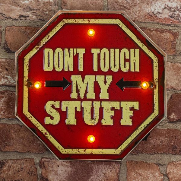ΦΩΤΙΣΤΙΚΟ ΔΙΑΚΟΣΜΗΤΙΚΟ RETRO METAL SIGN LED DON'T TOUCH MY STUFF FOREVER LIGHT