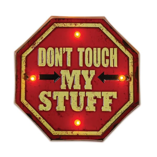 ΦΩΤΙΣΤΙΚΟ ΔΙΑΚΟΣΜΗΤΙΚΟ RETRO METAL SIGN LED DON'T TOUCH MY STUFF FOREVER LIGHT