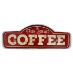 ΦΩΤΙΣΤΙΚΟ ΔΙΑΚΟΣΜΗΤΙΚΟ RETRO METAL SIGN LED FRESH BREWED COFFEE FOREVER LIGHT