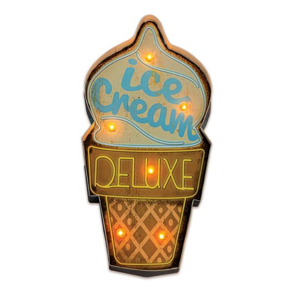 ΦΩΤΙΣΤΙΚΟ ΔΙΑΚΟΣΜΗΤΙΚΟ RETRO METAL SIGN LED ICE CREAM FOREVER LIGHT