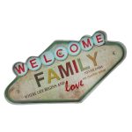 ΦΩΤΙΣΤΙΚΟ ΔΙΑΚΟΣΜΗΤΙΚΟ RETRO METAL SIGN LED WELCOME FAMILY FOREVER LIGHT