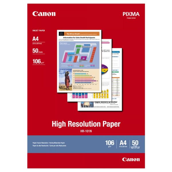 ΦΩΤΟΓΡΑΦΙΚΟ ΧΑΡΤΙ HIGH RESOLUTION PAPER INKJET A4 106g (50 ΦΥΛΛΑ) HR-101N CANON