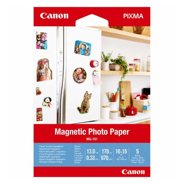 ΦΩΤΟΓΡΑΦΙΚΟ ΧΑΡΤΙ MAGNETIC PHOTO PAPER GLOSSY 10x15cm 670g (5 ΦΥΛΛΑ) MG-101 CANON